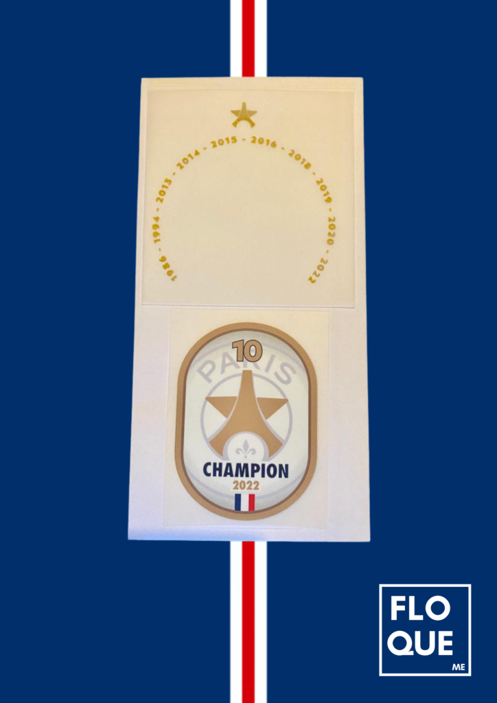 Flocage Officiel - Paris Saint-Germain, Ooredoo, MonBlason Doré (PSG