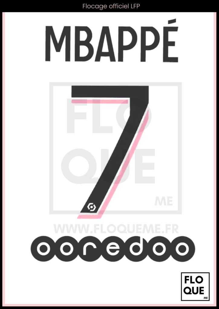 Flocage PSG Officiel 2021/2022 – Mbappé – Neuf Sans Boîte