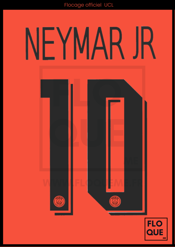 Flocage Officiel PSG 2018/2019 Neymar – Extérieur UCL – Neuf Avec étiquettes Monblason
